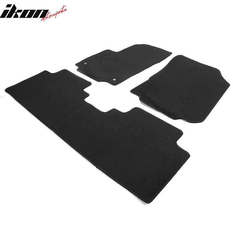 IKON MOTORSPORTS, Floor Mat Compatible With 18-20 Chevy Equinox, All Seasons Weather Interior Mats Carpet 3PC Set Polyester, 2019