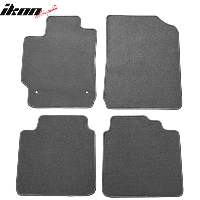 IKON MOTORSPORTS, Floor Mats Compatible With 2007-2011 Toyota Camry, Nylon Carpet Front & Rear 4PC Set, 2008 2009 2010