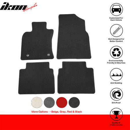 IKON MOTORSPORTS, Floor Mats Compatible With 2018-2023 Toyota Camry, Nylon Carpet Front & Rear 4PC Set, 2019 2020