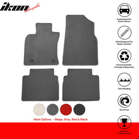 IKON MOTORSPORTS, Floor Mats Compatible With 2018-2023 Toyota Camry, Nylon Carpet Front & Rear 4PC Set, 2019 2020