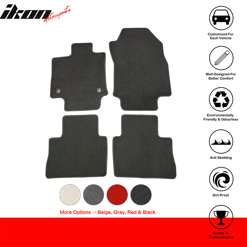 IKON MOTORSPORTS, Floor Mats Compatible With 2019-2023 Toyota RAV4, Nylon Carpet Front & Rear 4PC Set, 2020