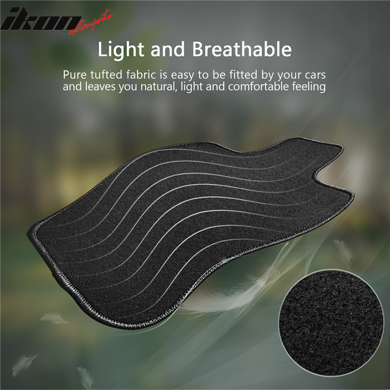 IKON MOTORSPORTS, Floor Mat Compatible With 2020-2026 Toyota GR Supra A90 A91 & 2019-2025 BMW Z4, All Seasons Weather Interior Nylon Mats Carpet 2PC Set