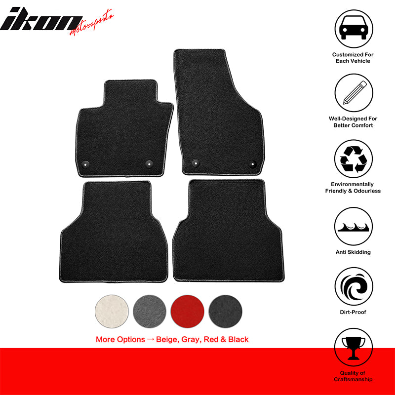 IKON MOTORSPORTS, Floor Mat Compatible With 2015-2018 Audi Q3, All Seasons Weather Interior Nylon Mats Carpet 4PC Set