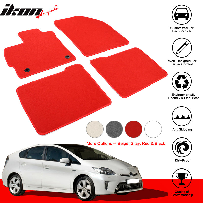Fits 12-15 Toyota Prius Nylon Car Floor Mats Liner Front Rear Carpets Set