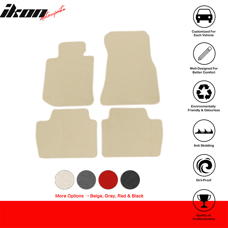 IKON MOTORSPORTS, Floor Mats Compatible With BMW G22 4 Series, 2021-2023 Nylon Car Auto Front Rear Carpets Liner 4PC