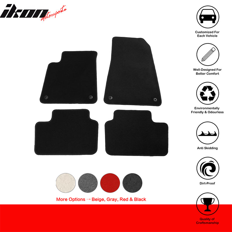 IKON MOTORSPORTS, Floor Mats Compatible With 2021-2023 Polestar Polestar 2, Nylon Car Auto Front Rear Carpets Liner 4PC