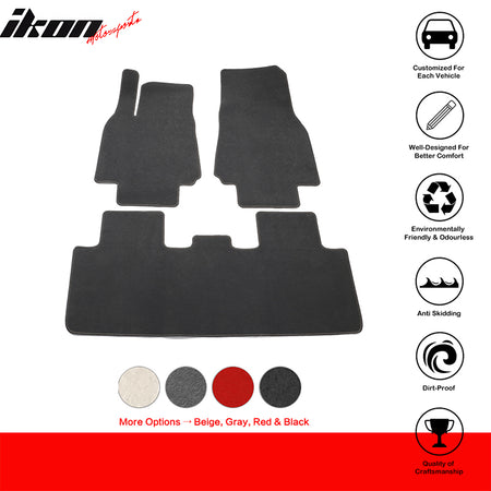 Fits 20-24 Tesla Model Y 4-Door Floor Mats Carpet Front & Rear Nylon 3PCS