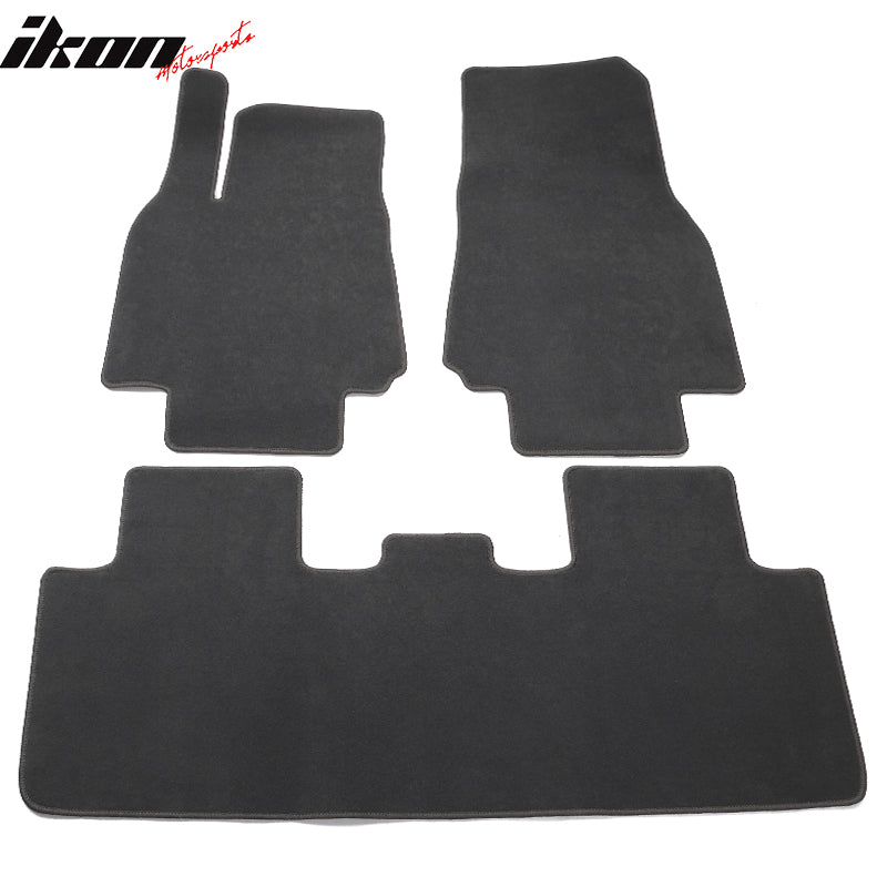 Fits 20-24 Tesla Model Y 4-Door Floor Mats Carpet Front & Rear Nylon 3PCS