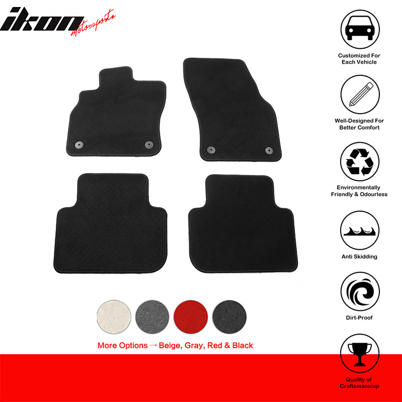 IKON MOTORSPORTS, Floor Mats Compatible With 2019-2023 Audi Q3 F3, Nylon Front & Rear Row Carpet Liners 4PCS Full Set, 2020 2021 2022