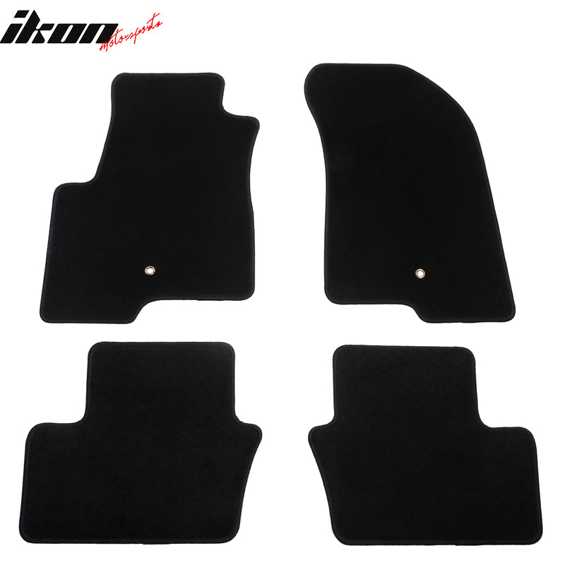 IKON MOTORSPRTS, Custom Fit Floor Mats Compatible With 2007-2016 Jeep Compass/Patriot, Custom Nylon Black Carpets Liner Protector 1st 2nd Row Front Rear Protection 4PC, 2008 2009 2010 2011 2012 2013 2014 2015