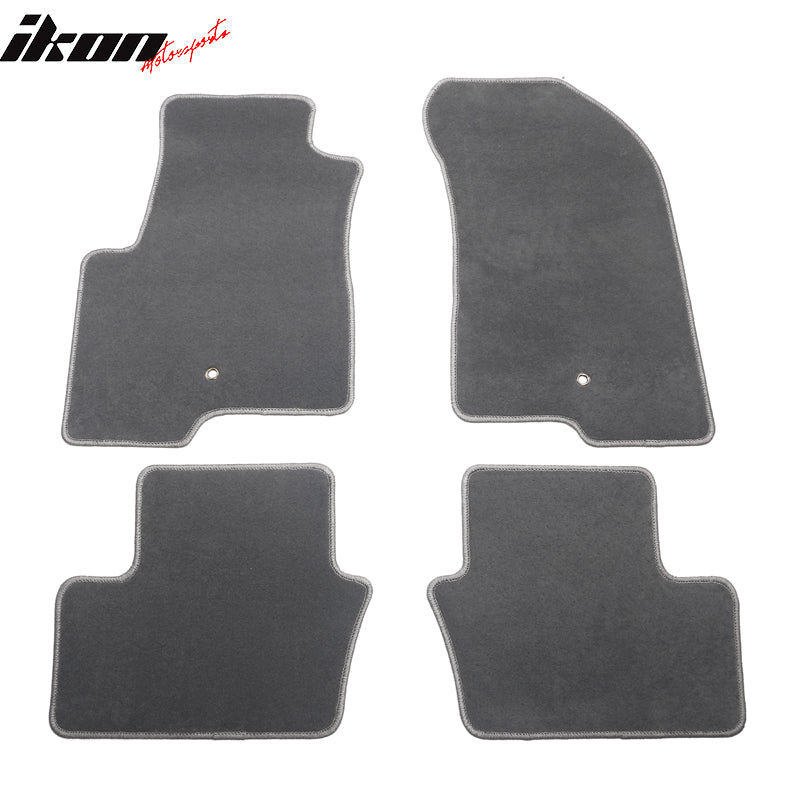 IKON MOTORSPRTS, Custom Fit Floor Mats Compatible With 2007-2016 Jeep Compass/Patriot, Custom Nylon Gray/Grey Carpets Liner Protector 1st 2nd Row Protection 4PC, 2008 2009 2010 2011 2012 2013