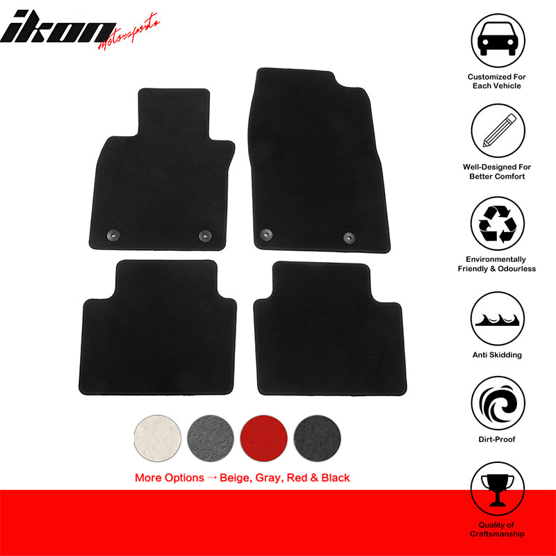 IKON MOTORSPORTS, Floor Mats Compatible With 2020-2024 Mazda CX-30, Front & Back Row Liners Carpet 4PCS Full Set Replacement