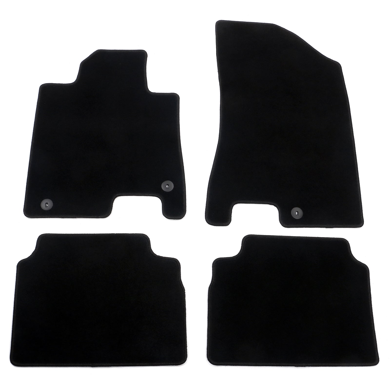 IKON MOTORSPORTS Loop Pile Tufted Car Floor Mats, Compatible with 2013-2018 Nissan Altima Sedan 4-Door, Checkered Black Blue Plaids, All Weather Anti-Slip 4PCS Set Car Protector Carpets