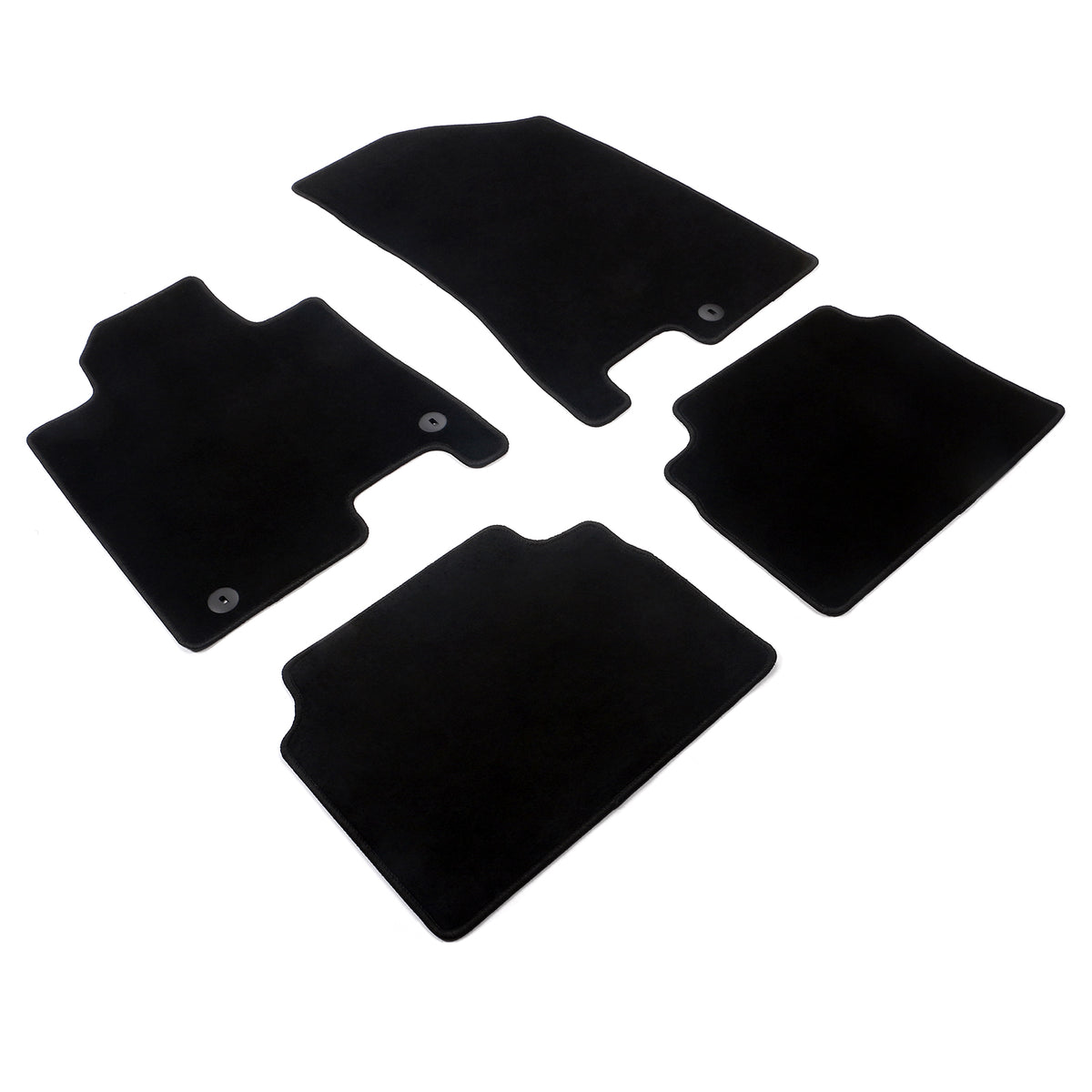 IKON MOTORSPORTS Loop Pile Tufted Car Floor Mats, Compatible with 2013-2018 Nissan Altima Sedan 4-Door, Checkered Black Blue Plaids, All Weather Anti-Slip 4PCS Set Car Protector Carpets