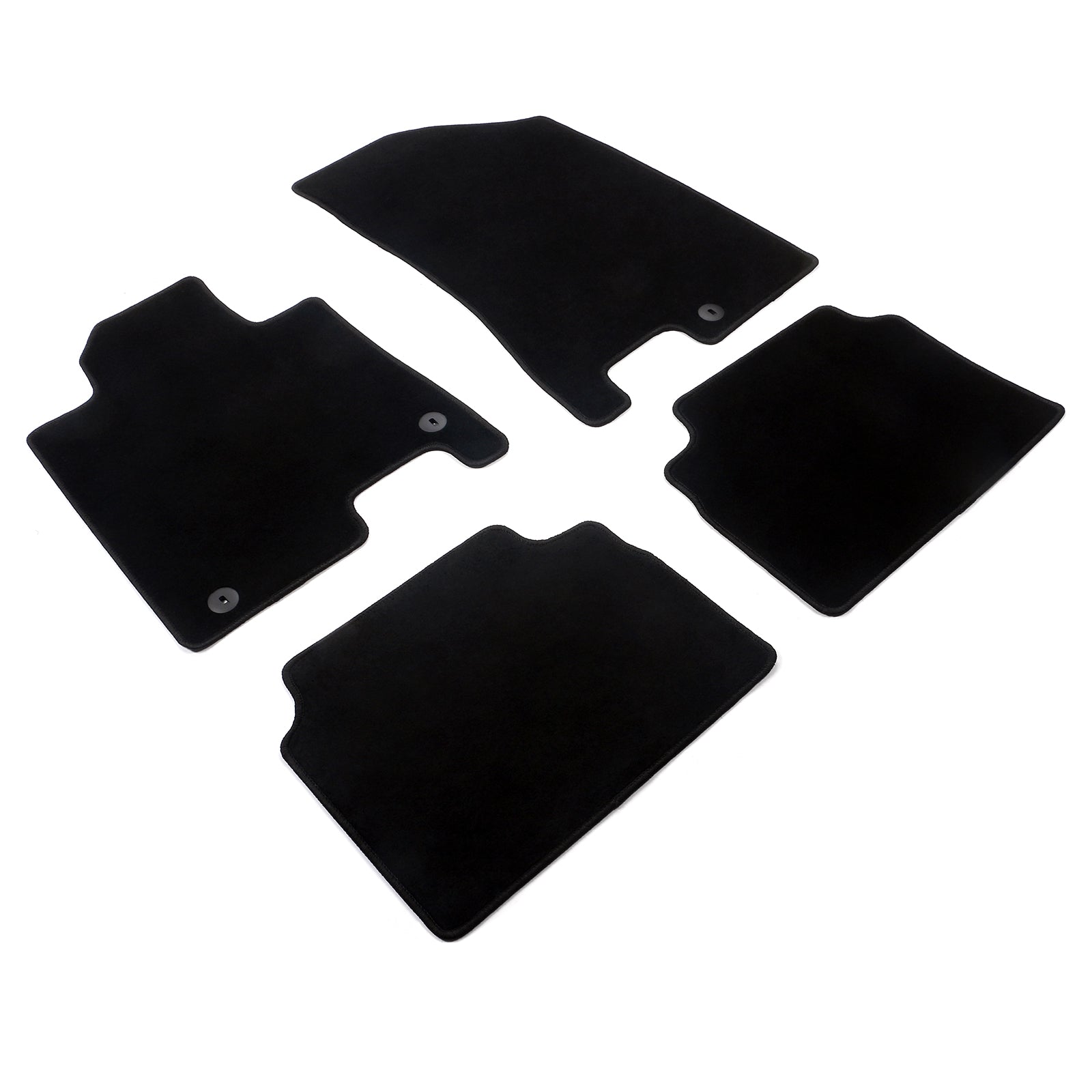 IKON MOTORSPORTS Loop Pile Tufted Car Floor Mats, Compatible with 2013-2018 Nissan Altima Sedan 4-Door, Checkered Black Blue Plaids, All Weather Anti-Slip 4PCS Set Car Protector Carpets
