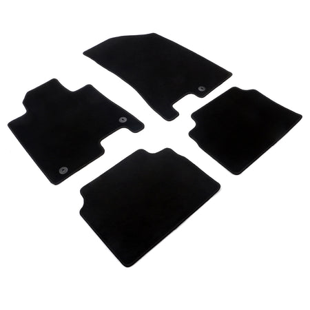IKON MOTORSPORTS Loop Pile Tufted Car Floor Mats, Compatible with 2013-2018 Nissan Altima Sedan 4-Door, Checkered Black Blue Plaids, All Weather Anti-Slip 4PCS Set Car Protector Carpets