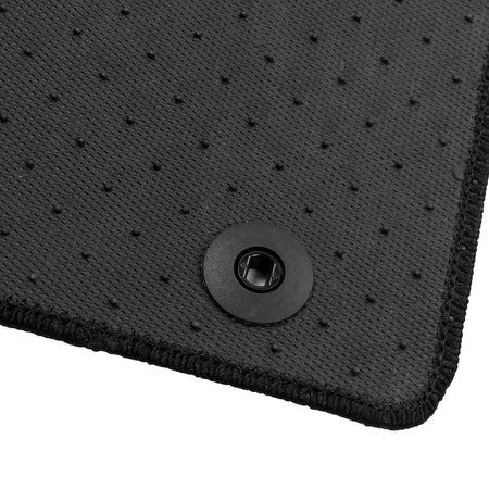 IKON MOTORSPORTS Loop Pile Tufted Car Floor Mats, Compatible with 2013-2018 Nissan Altima Sedan 4-Door, Checkered Black Blue Plaids, All Weather Anti-Slip 4PCS Set Car Protector Carpets