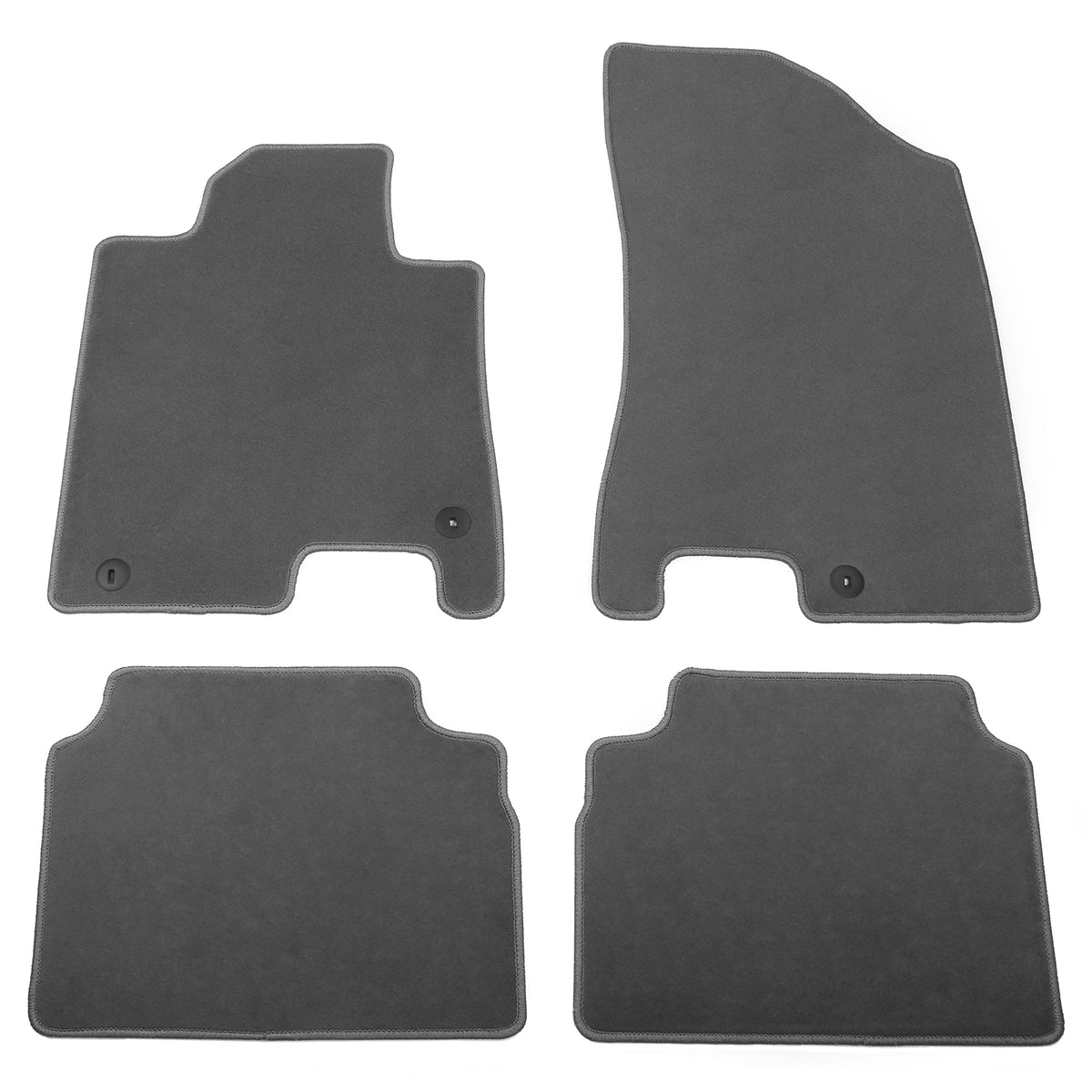IKON MOTORSPORTS Loop Pile Tufted Car Floor Mats, Compatible with 2013-2018 Nissan Altima Sedan 4-Door, Checkered Black Blue Plaids, All Weather Anti-Slip 4PCS Set Car Protector Carpets