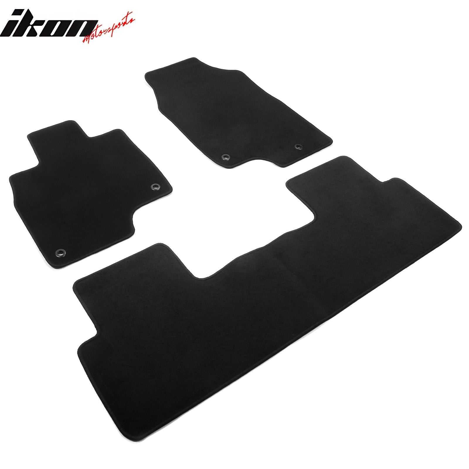 IKON MOTORSPORTS, Nylon Car Floor Mats Compatible with 2019-2024 Acura RDX 4DR, Driver Passenger Car Carpets, 3PCS Full Set