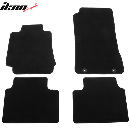 IKON MOTORSPORTS, Nylon Car Floor Mats Compatible with 2017-2024 Alfa Romeo Giulia 4DR, OE Style Black Driver Passenger Car Carpets, Front Rear 4PCS Full Set