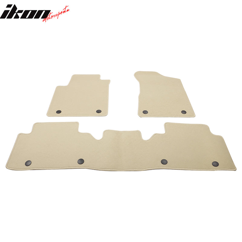 Fits 17-23 Nissan Armada QX80 Anti-Slip Front Rear Floor Mats Nylon 3PCS - Beige