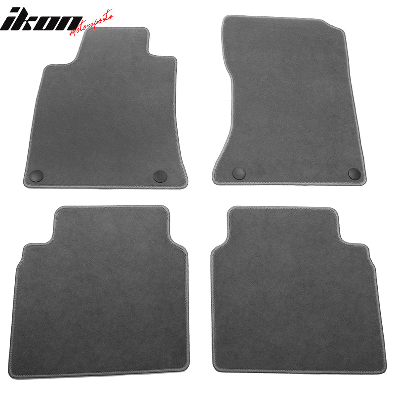 IKON MOTORSPORTS, Nylon Car Floor Mats Compatible with 2019-2024 Nissan Altima 4DR, OE Style Gray/Grey Driver Passenger Car Carpets, Front Rear 4PCS Full Set