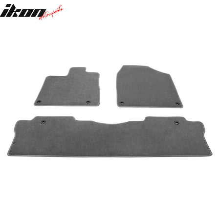 Fits 17-24 Honda Ridgeline Anti-Slip Front Rear Floor Mat Carpet Nylon 3PCS Gray