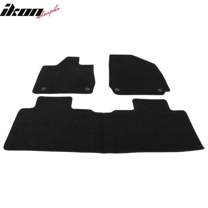 Fits 23-24 Hyundai Ioniq 6 3PCS Car Front Rear Floor Mats Carpets Nylon Black