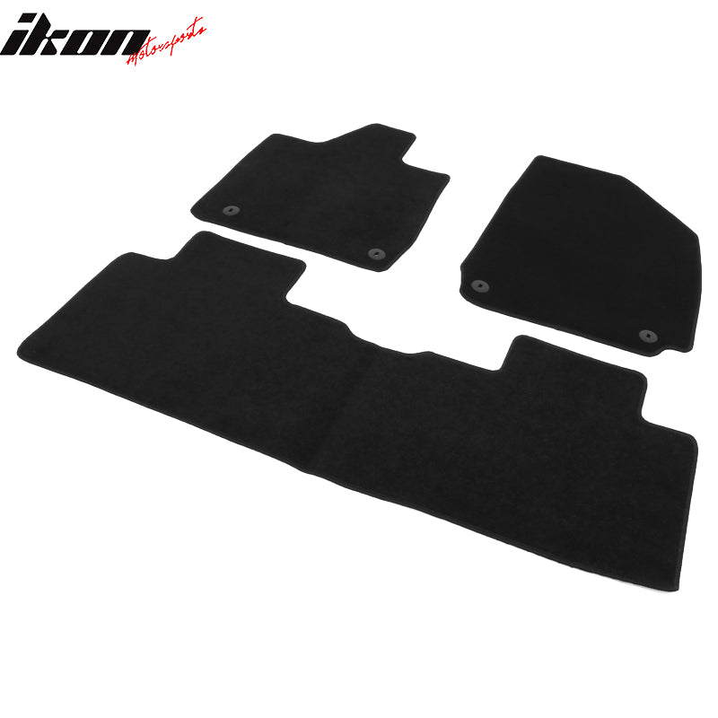 Fits 23-24 Hyundai Ioniq 6 3PCS Car Front Rear Floor Mats Carpets Nylon Black