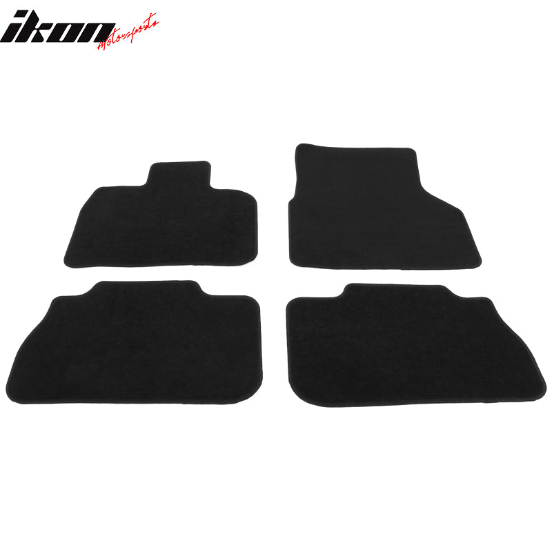 Fits 22-24 BMW I20 iX 4PC Front Rear Floor Mats Full Coverage Carpet Nylon Black