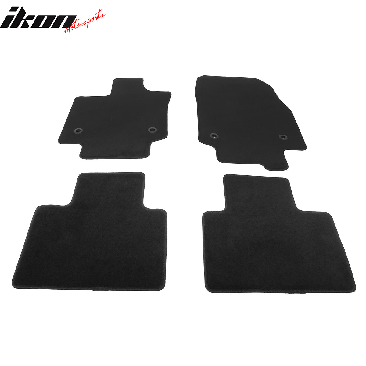 IKON MOTORSPORTS, Nylon Car Floor Mats Compatible with 2023-2025 Lexus RX350 / RX350h / RX450h+ / RX500h, OE Style Black Driver Passenger Car Carpets, Front Rear 4PCS Full Set