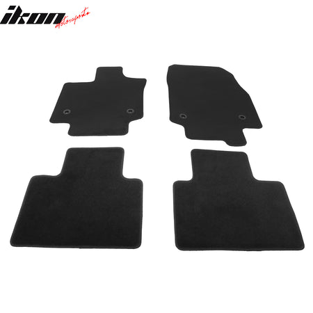 IKON MOTORSPORTS, Nylon Car Floor Mats Compatible with 2023-2025 Lexus RX350 / RX350h / RX450h+ / RX500h, OE Style Black Driver Passenger Car Carpets, Front Rear 4PCS Full Set