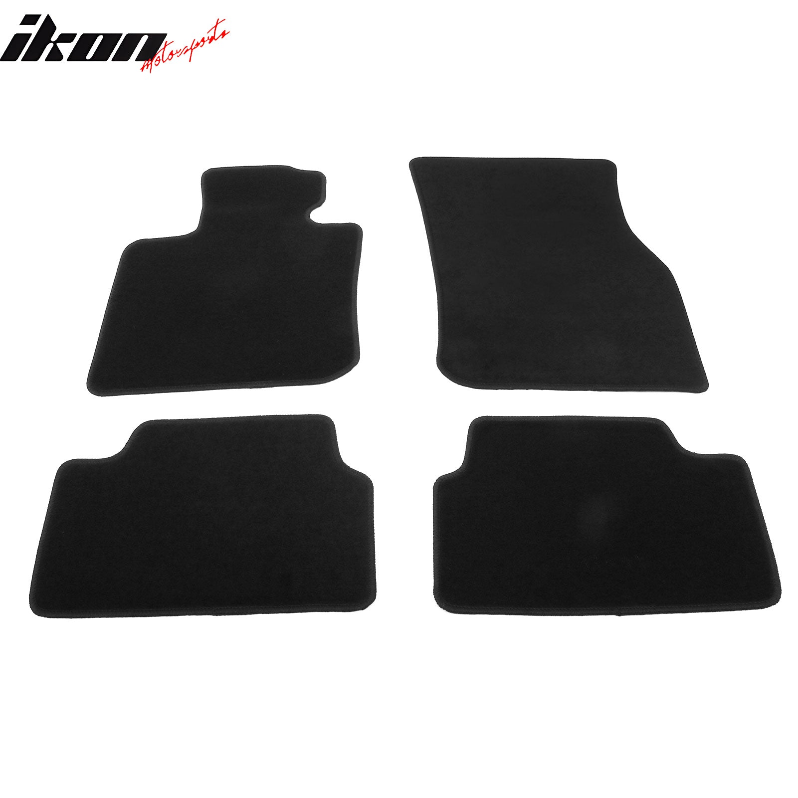 IKON MOTORSPORTS, Nylon Car Floor Mats Compatible with 2015-2024 Mini Cooper F55 Hardtop / Hatchback 4-Door, OE Style Black Driver Passenger Car Carpets, Front Rear 4PCS Full Set