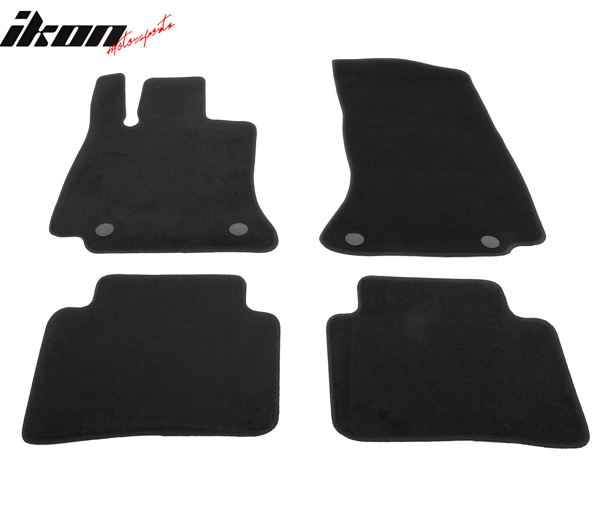 IKON MOTORSPORTS, Nylon Car Floor Mats Compatible with 2022-2025 Mercedes-Benz C-Class W206 Sedan, OE Style Black Driver Passenger Car Carpets, Front Rear 4PCS Full Set