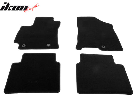 IKON MOTORSPORTS, Nylon Car Floor Mats Compatible with 2024-2025 Hyundai Kona Gas Only, OE Style Black Driver Passenger Car Carpets, Front Rear 4PCS Full Set