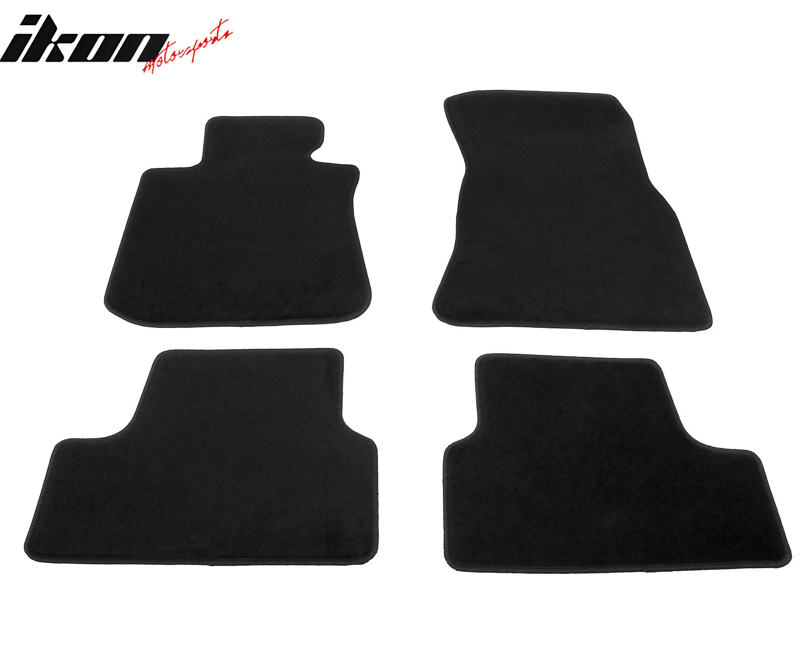 IKON MOTORSPORTS, Nylon Car Floor Mats Compatible with 2022-2025 BMW i4 G26, OE Style Black Driver Passenger Car Carpets, Front Rear 4PCS Full Set