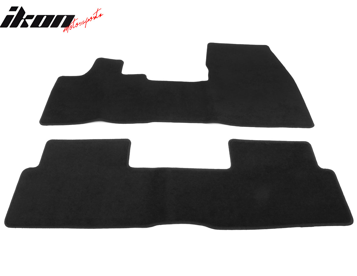 IKON MOTORSPORTS, Nylon Car Floor Mats Compatible with 2014-2021 BMW i3 i3s, OE Style Black Driver Passenger Car Carpets, Front Rear 2PCS Full Set