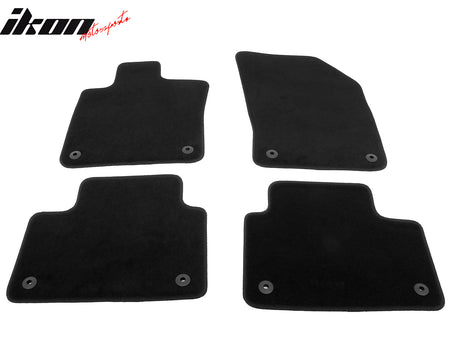 IKON MOTORSPORTS, Nylon Car Floor Mats Compatible with 2019-2025 Volvo S60 / V60 / V60 Cross Country, OE Style Black Driver Passenger Car Carpets, Front Rear 4PCS Full Set