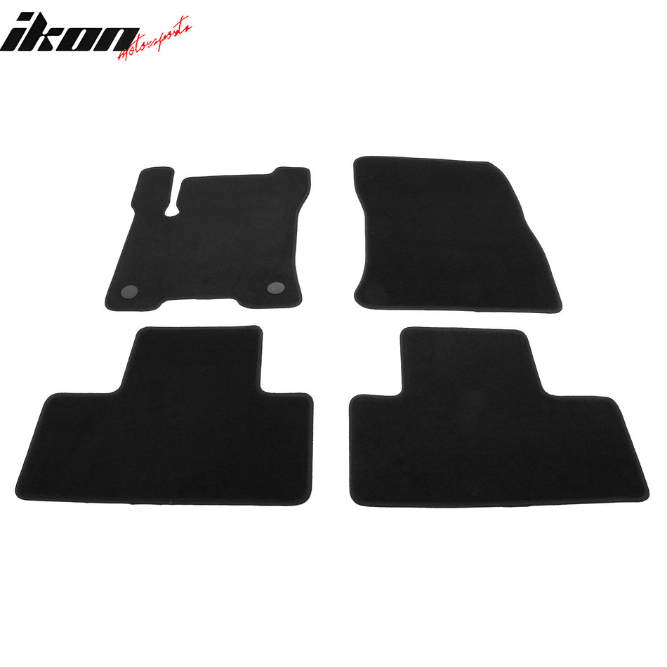 IKON MOTORSPORTS, Nylon Car Floor Mats Compatible with 2022-2025 Benz X243 EQB 300 / EQB 350 / EQB 250+, OE Style Black Driver Passenger Car Carpets, Front Rear 4PCS Full Set