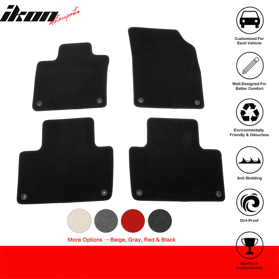 2016-2025 Volvo XC90 PHEV & MHEV Black Floor Mats Nylon 4PCS