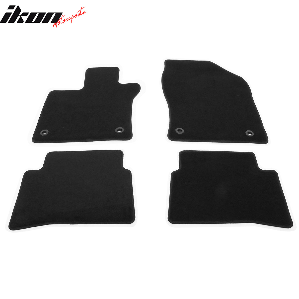 IKON MOTORSPORTS, Nylon Car Floor Mats Compatible with 2019-2025 Lexus UX200 / UX250h / UX300h, OE Style Black Driver Passenger Car Carpets, Front Rear 3PCS Full Set