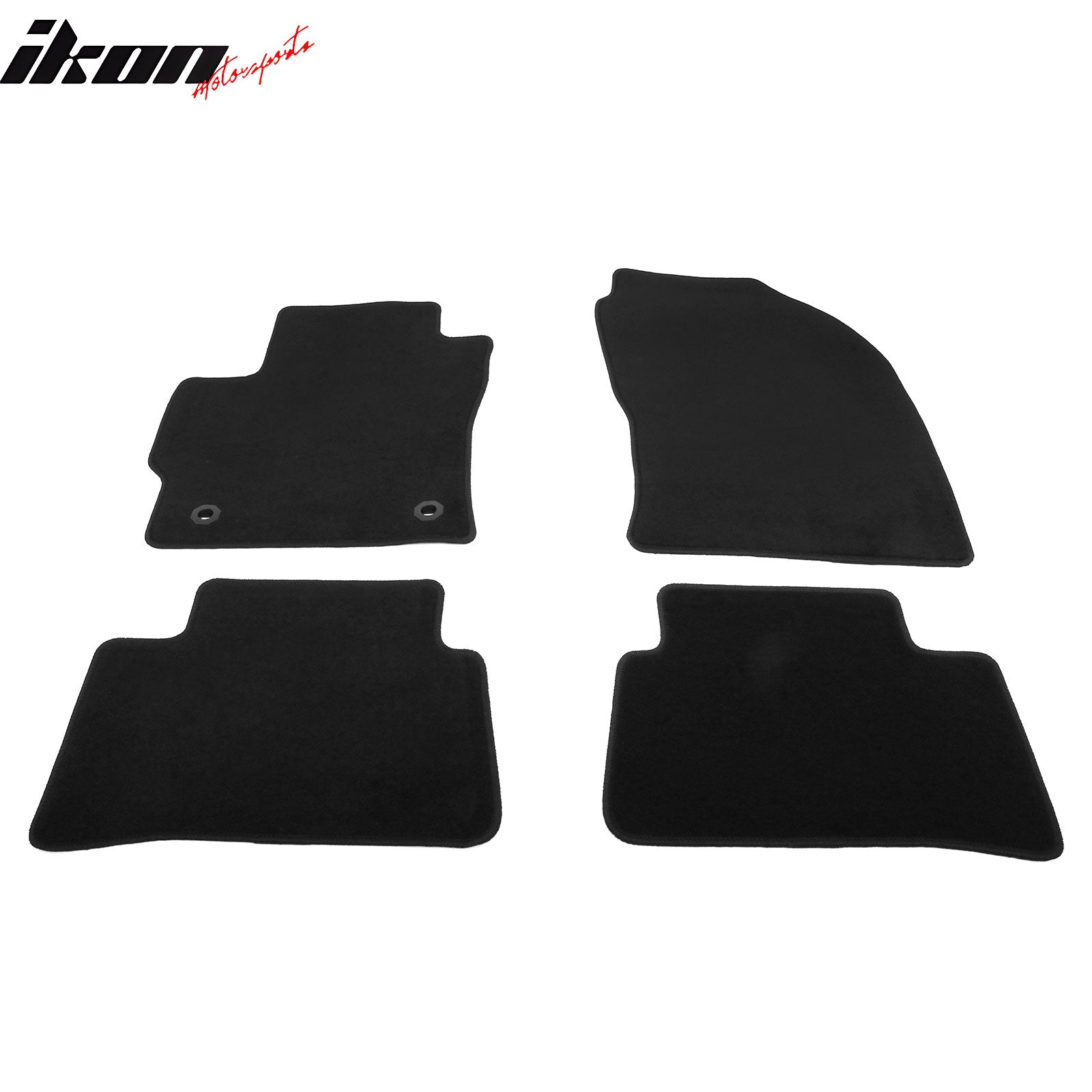 IKON MOTORSPORTS, Nylon Car Floor Mats Compatible with 2022-2025 Toyota Corolla Cross GAS FWD Only, OE Style Black Driver Passenger Car Carpets, Front Rear 4PCS Full Set