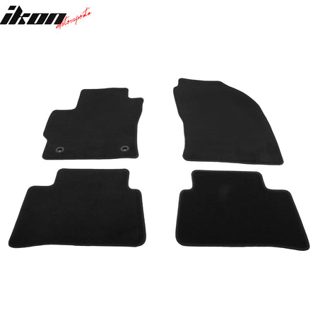 IKON MOTORSPORTS, Nylon Car Floor Mats Compatible with 2022-2025 Toyota Corolla Cross GAS FWD Only, OE Style Black Driver Passenger Car Carpets, Front Rear 4PCS Full Set