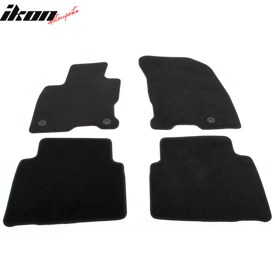 IKON MOTORSPORTS, Nylon Car Floor Mats Compatible with 2020-2025 Lincoln Corsair 4DR, OE Style Black Driver Passenger Car Carpets, Front Rear 4PCS Full Set