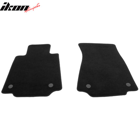 IKON MOTORSPORTS, Nylon Car Floor Mats Compatible with 2023-2025 Nissan Z Coupe 2DR, OE Style Black Driver Passenger Car Carpets, Front Rear 2PCS Full Set