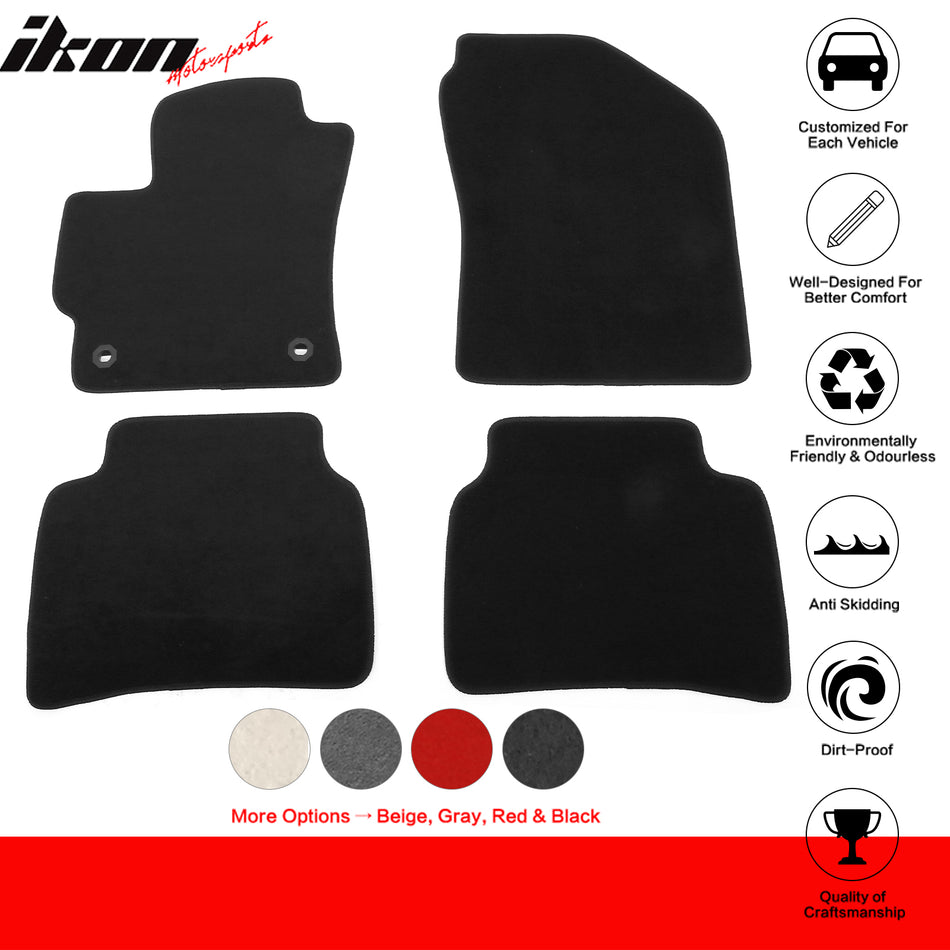 2020-2025 Toyota Corolla Sedan Black Front Rear Floor Mats Nylon 4PCS