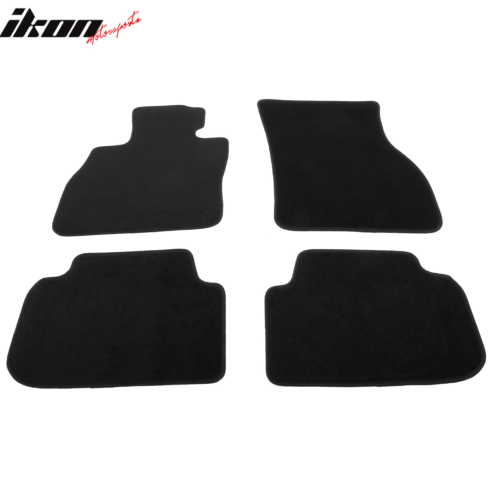 IKON MOTORSPORTS, Nylon Car Floor Mats Compatible with 2016-2024 Mini Cooper Clubman F54, OE Style Black Driver Passenger Car Carpets, Front Rear 4PCS Full Set