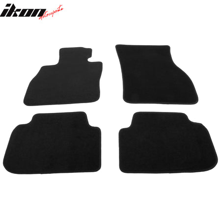 IKON MOTORSPORTS, Nylon Car Floor Mats Compatible with 2016-2024 Mini Cooper Clubman F54, OE Style Black Driver Passenger Car Carpets, Front Rear 4PCS Full Set