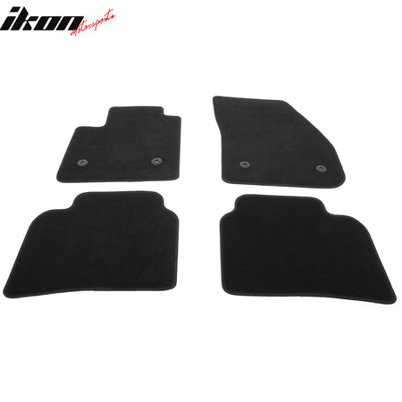 IKON MOTORSPORTS, Nylon Car Floor Mats Compatible with 2019-2025 Cadillac XT4 4DR, OE Style Black Driver Passenger Car Carpets, Front Rear 4PCS Full Set