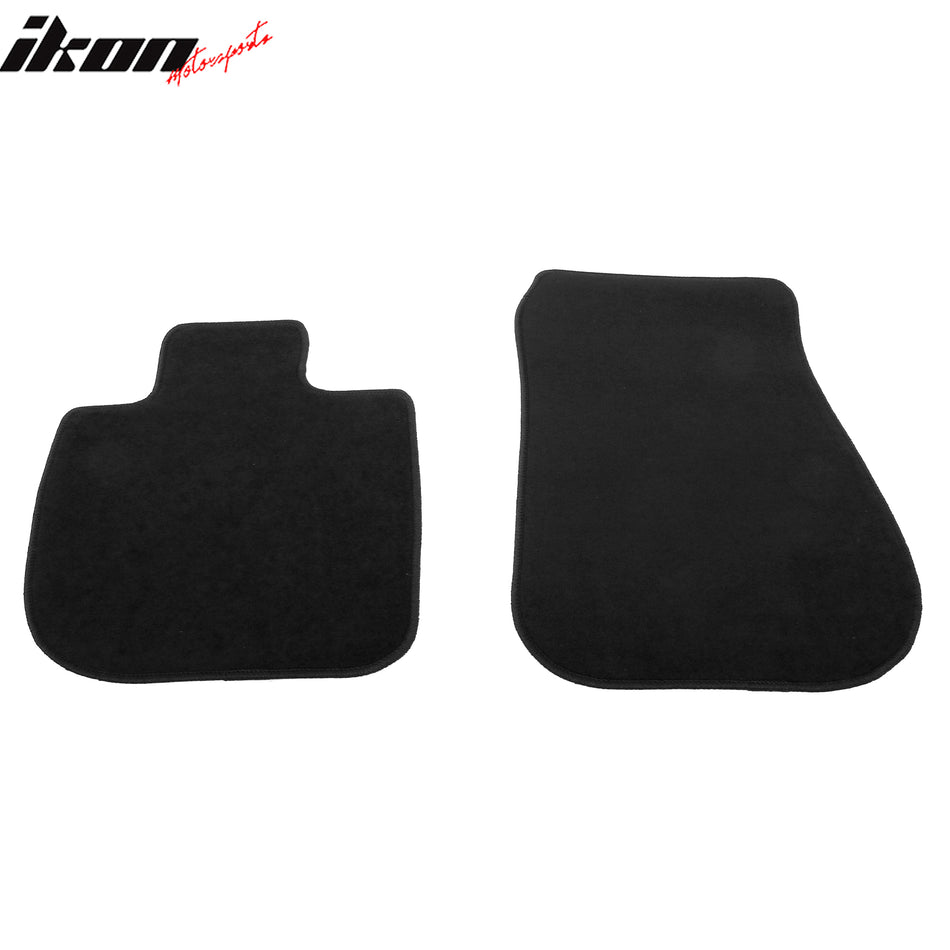 IKON MOTORSPORTS, Nylon Car Floor Mats Compatible with 2019-2025 BMW Z4 G29 2DR, OE Style Black Driver Passenger Car Carpets, Front Rear 2PCS Full Set